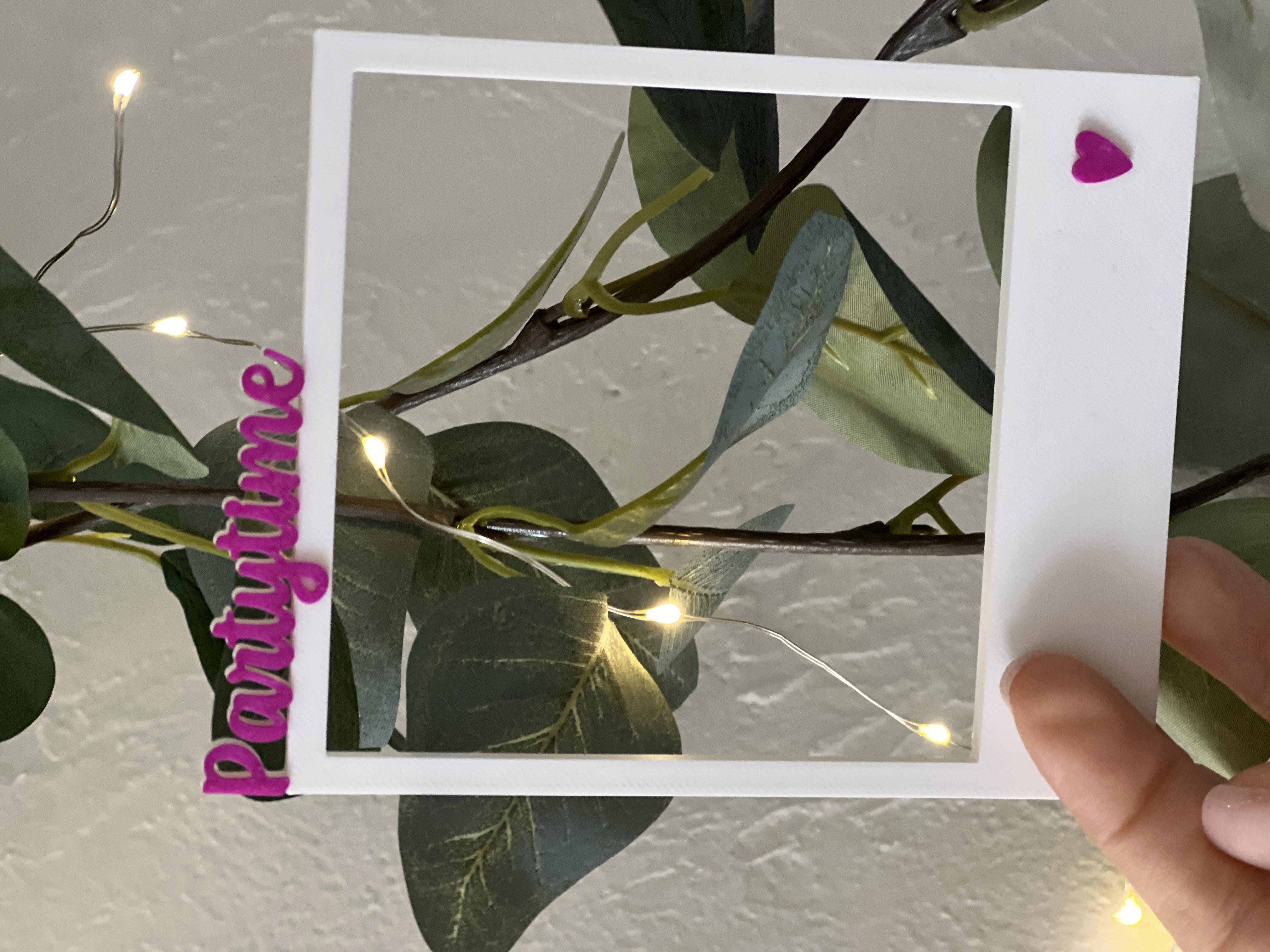 Fotorahmen Polaroid Selfie Bilderrahmen Partytime weiß-pink