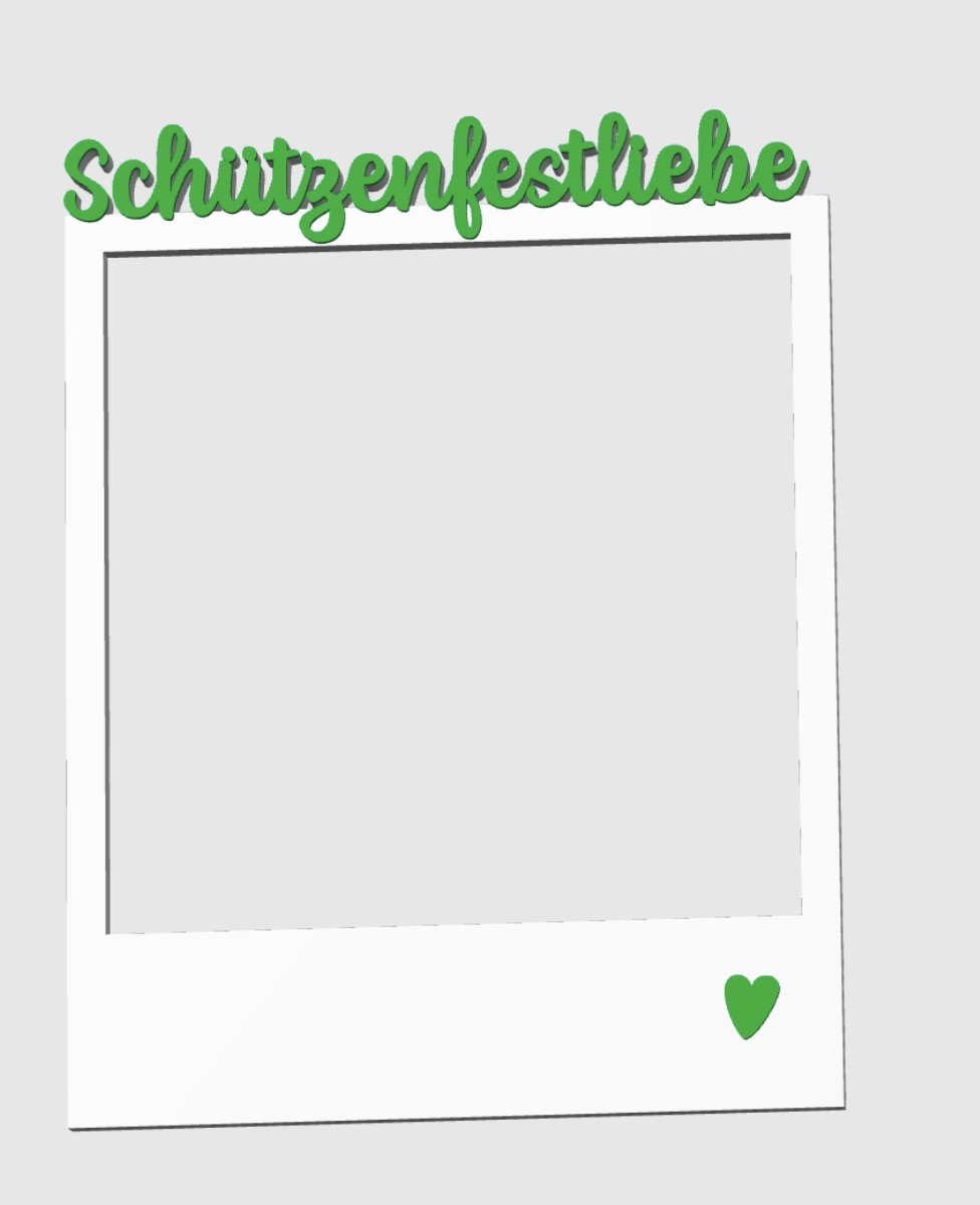 Fotorahmen Polaroid Selfie Bilderrahmen Schützenfestliebe weiß-grün